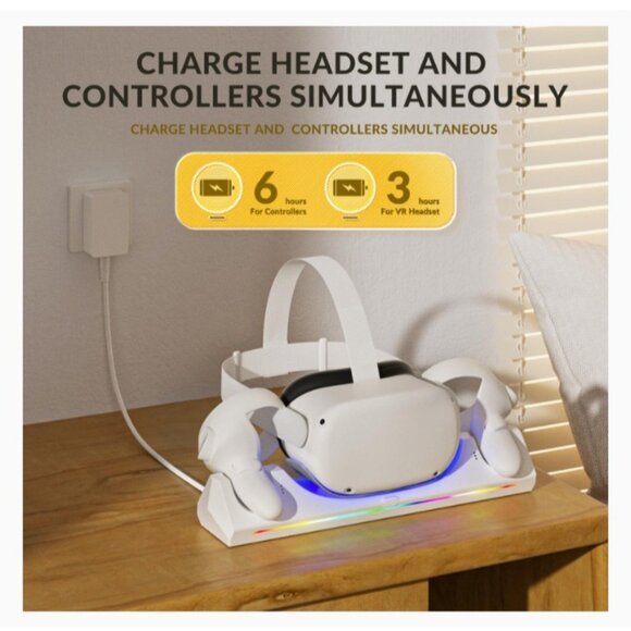 Oculus Quest 2 Charging Dock with 2 Rechargeable Batteries - Picture 2 of 12